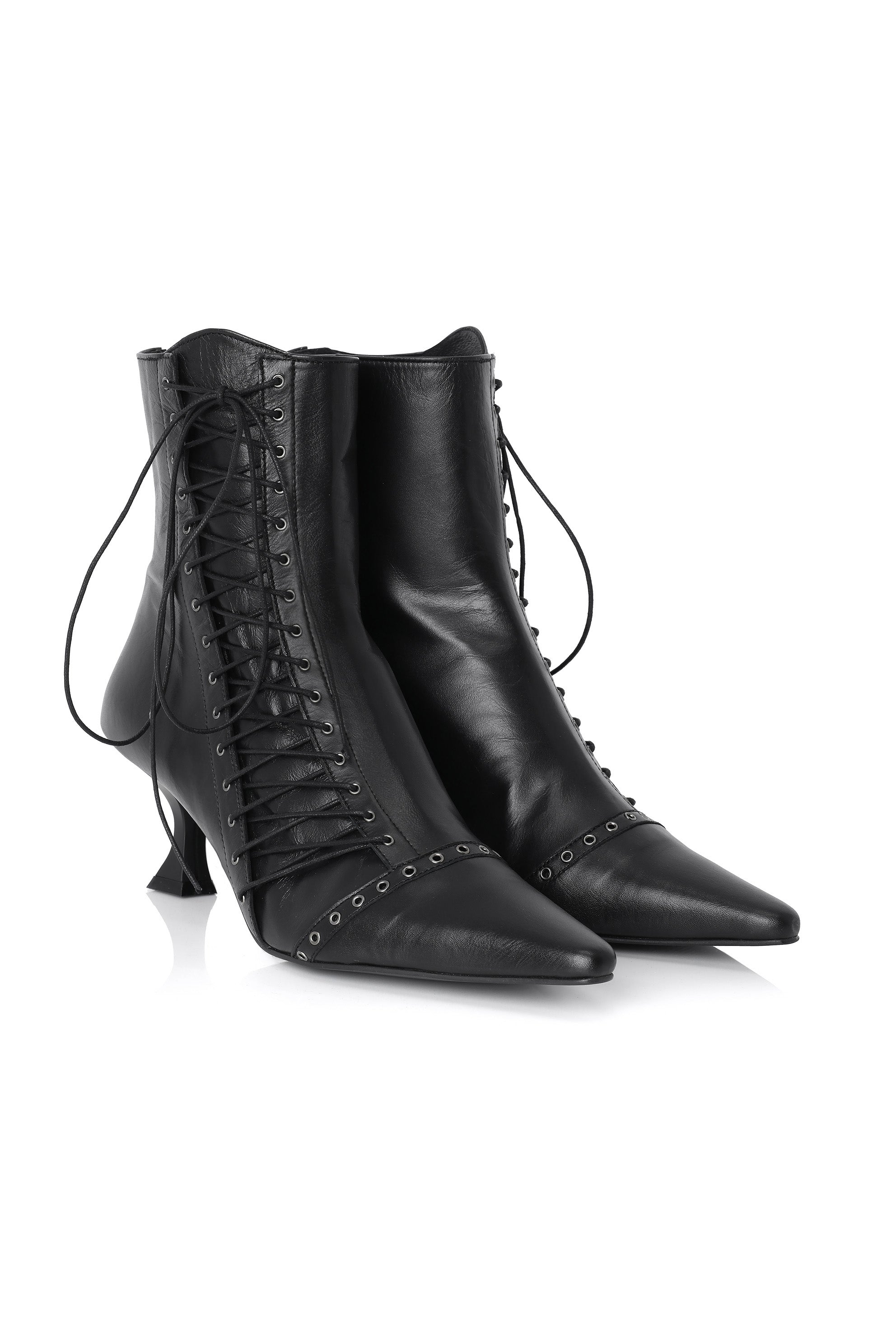 Eyelet lace - up ankle boots - threetimes