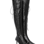 Eyelet lace - up knee high boots - threetimes