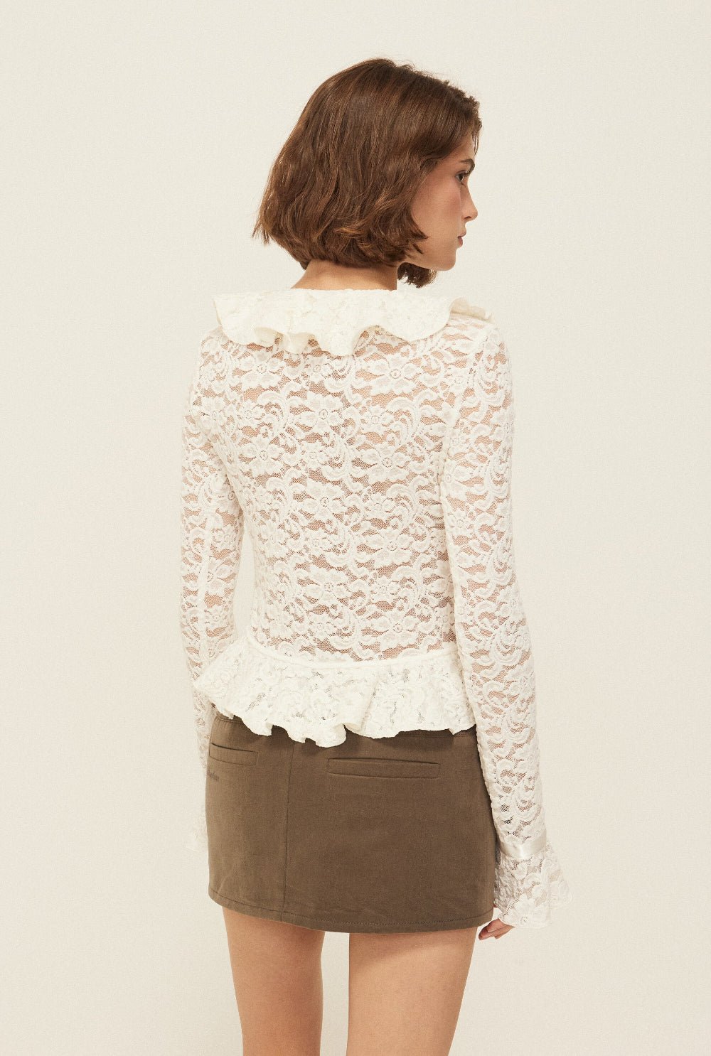 Floral ruffle cardigan - threetimes