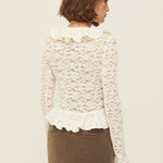 Floral ruffle cardigan - threetimes