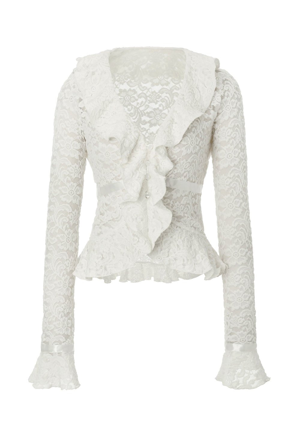 Floral ruffle cardigan - threetimes