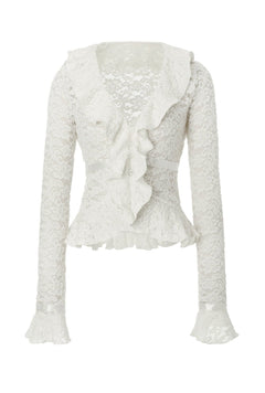 Floral ruffle cardigan - threetimes