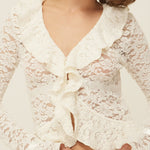 Floral ruffle cardigan - threetimes