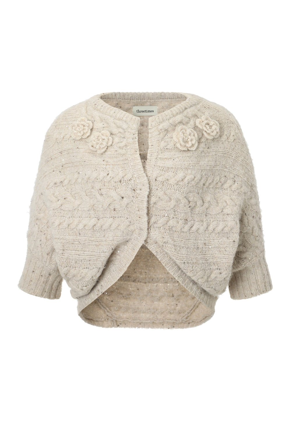 Flower spangle cardigan - threetimes