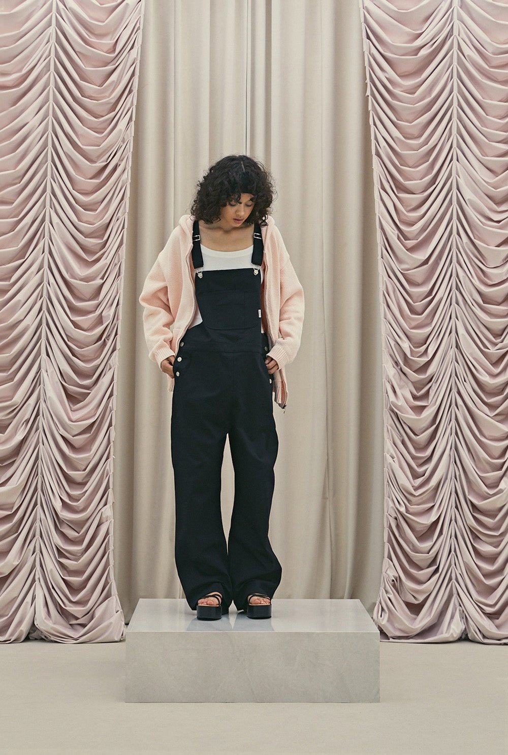 Frill baggy overalls - threetimes