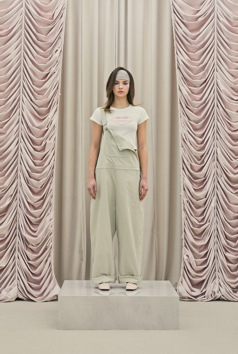 Frill baggy overalls - threetimes