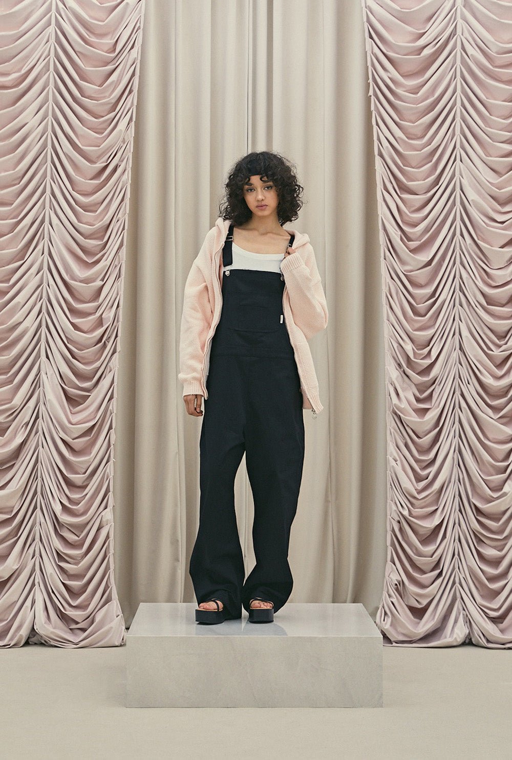 Frill baggy overalls - threetimes