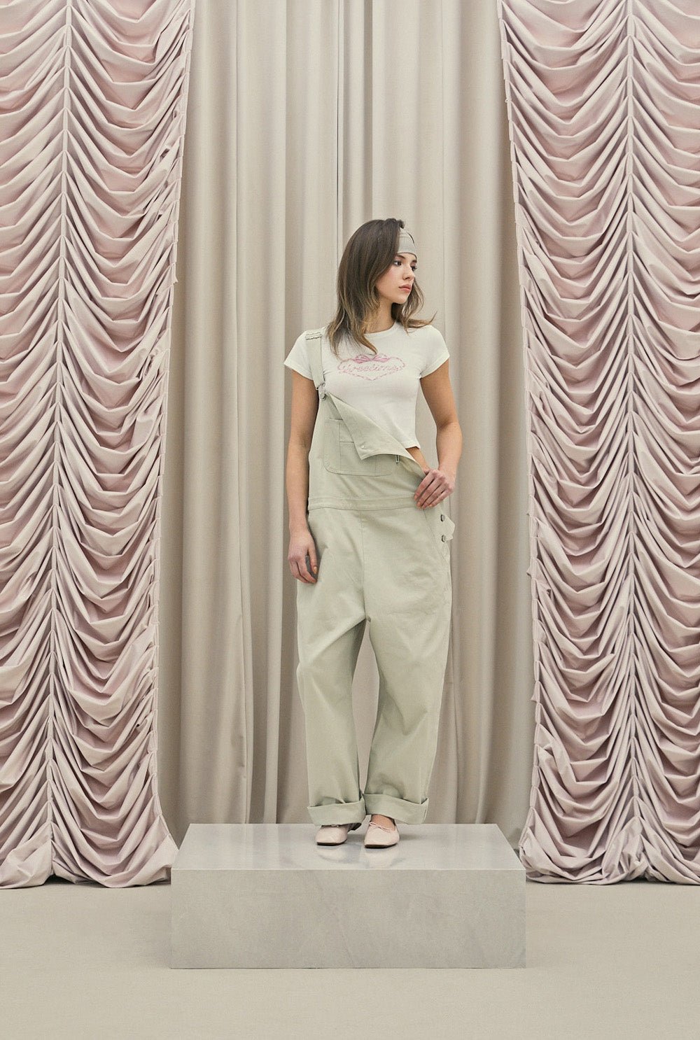 Frill baggy overalls - threetimes