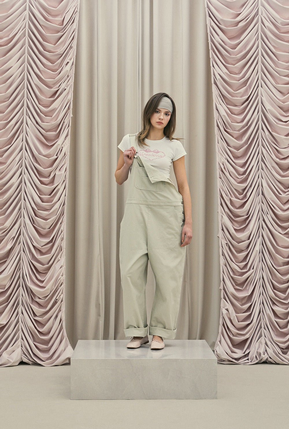 Frill baggy overalls - threetimes