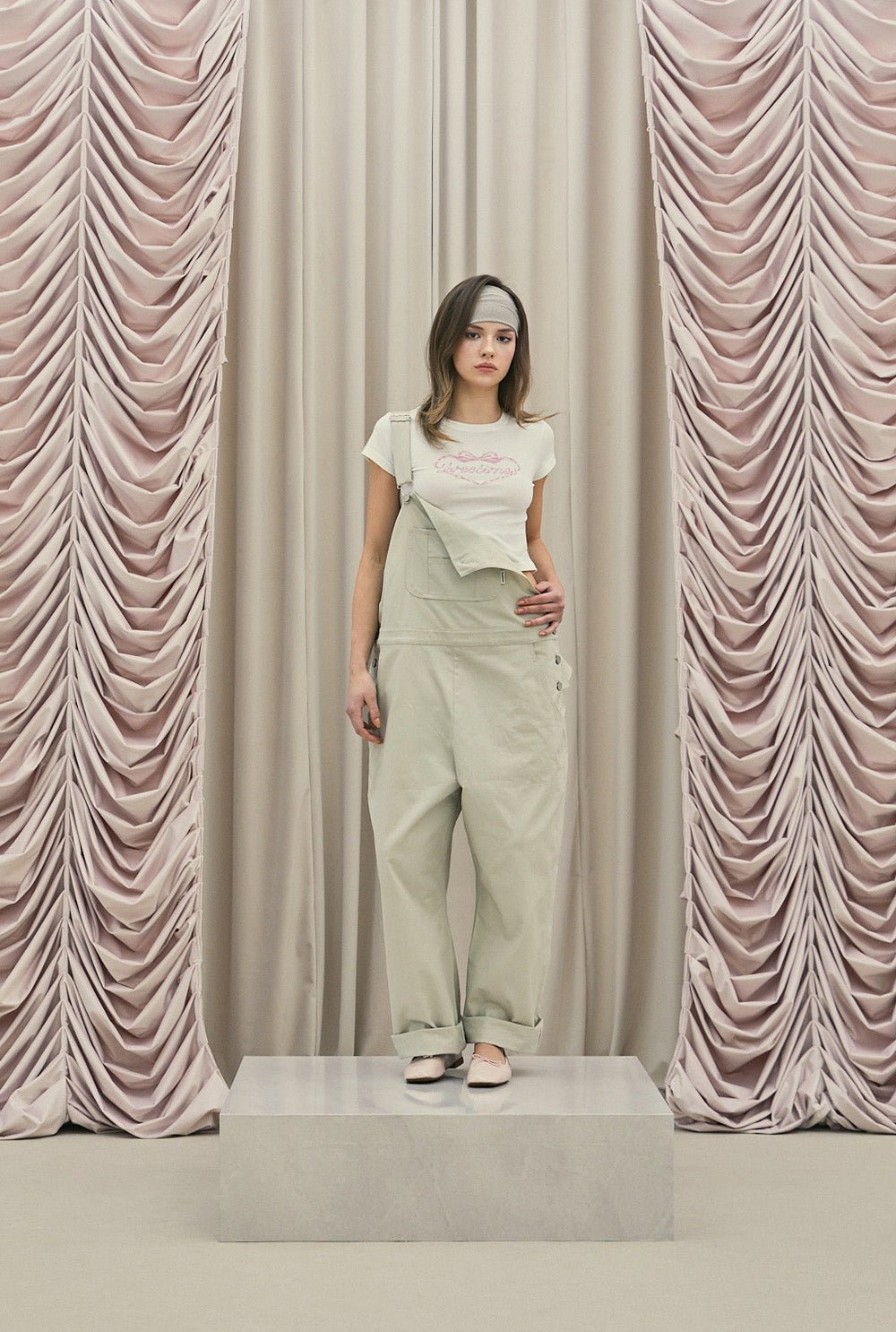 Frill baggy overalls - threetimes