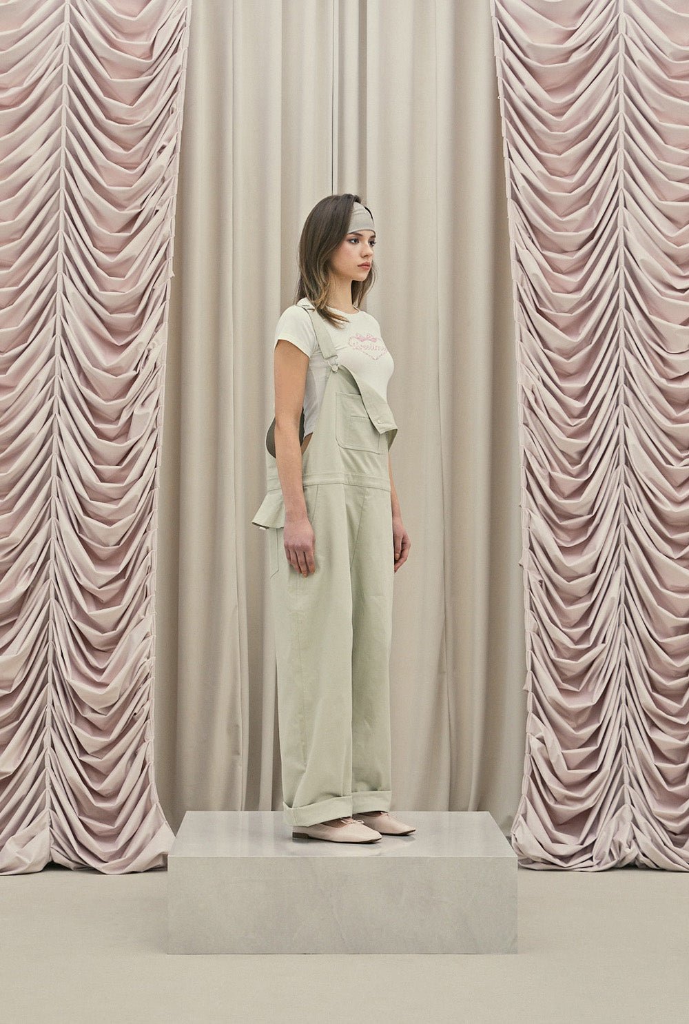 Frill baggy overalls - threetimes