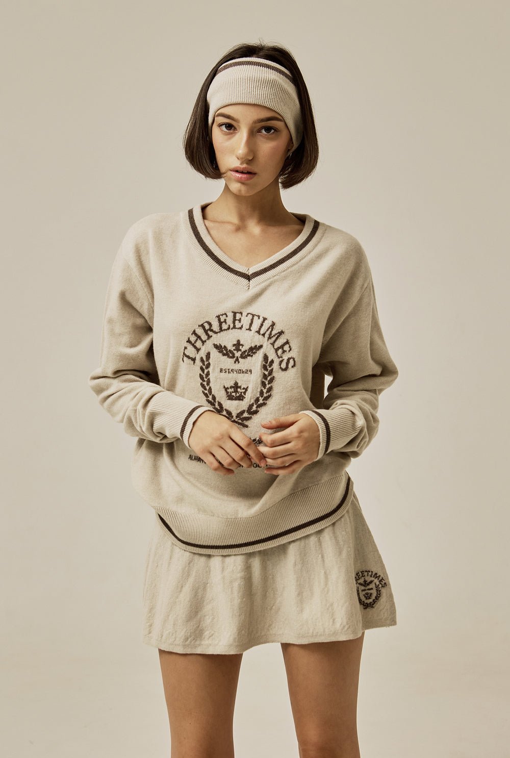 Isabel emblem knit skirt - threetimes