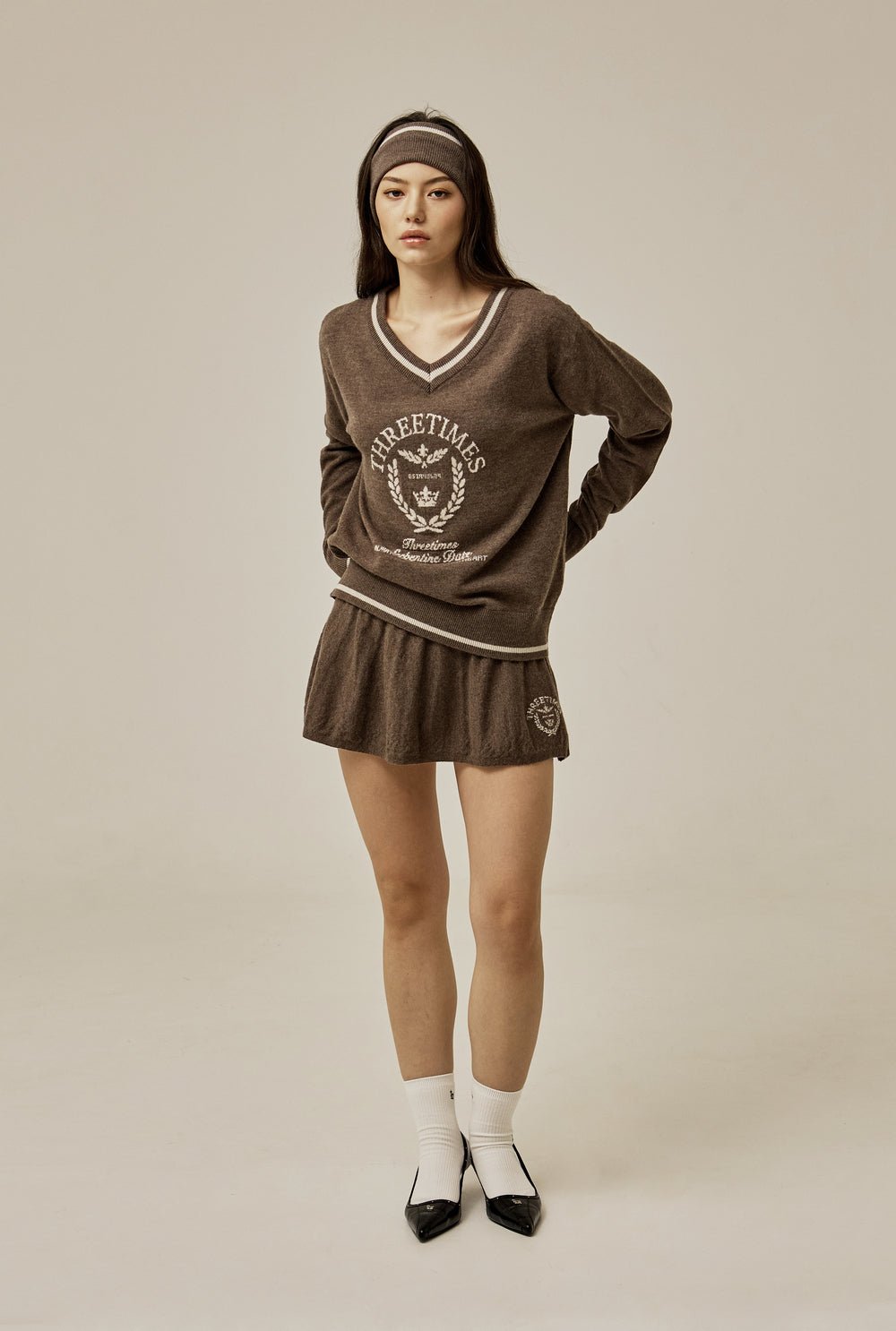 Isabel emblem knit skirt - threetimes