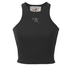 Jewel tank top cropped length - threetimes