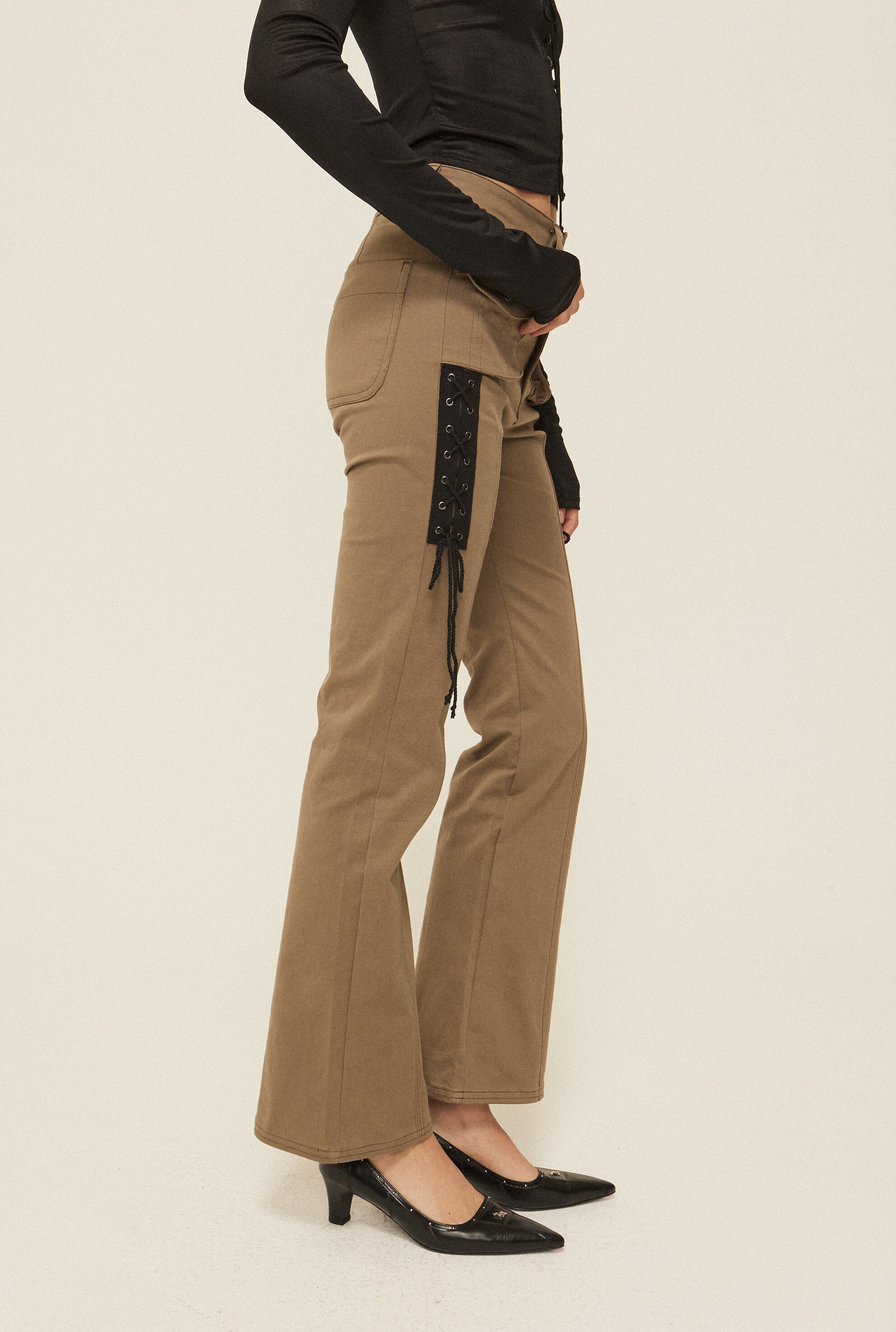 Lace up cargo pants - threetimes