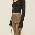 Lace up cargo pants - threetimes