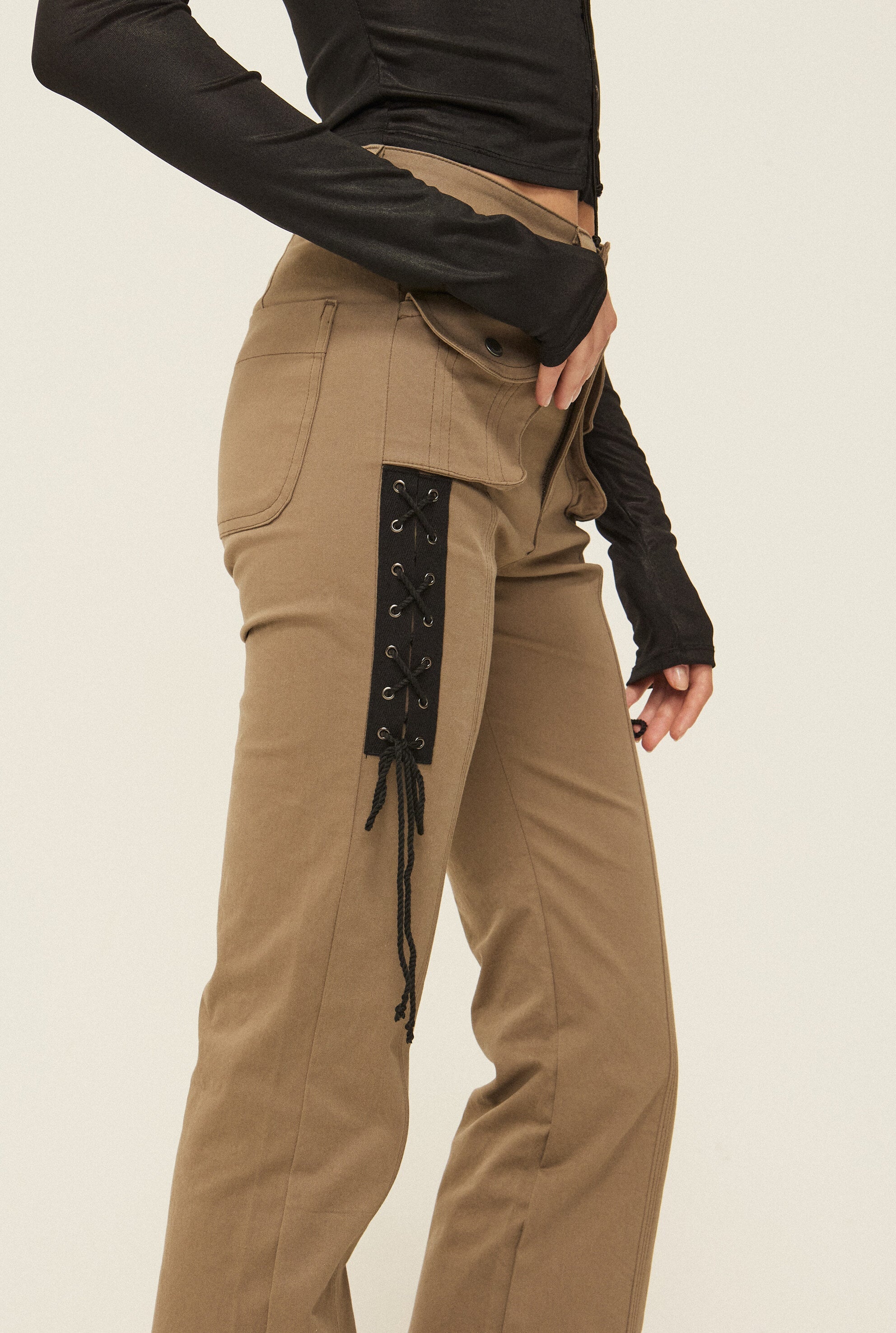 Lace up cargo pants - threetimes