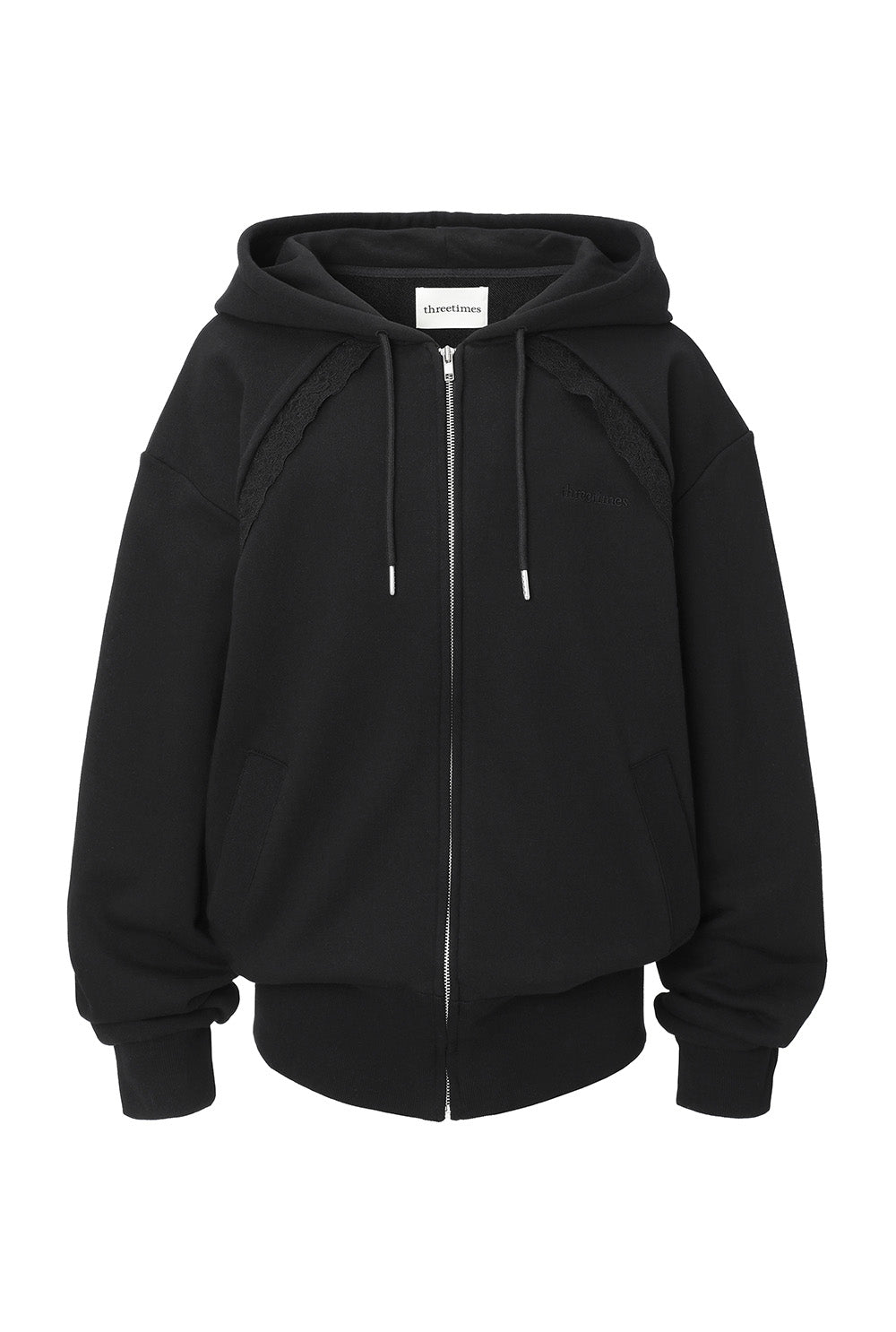 Layered lace hoodie - threetimes