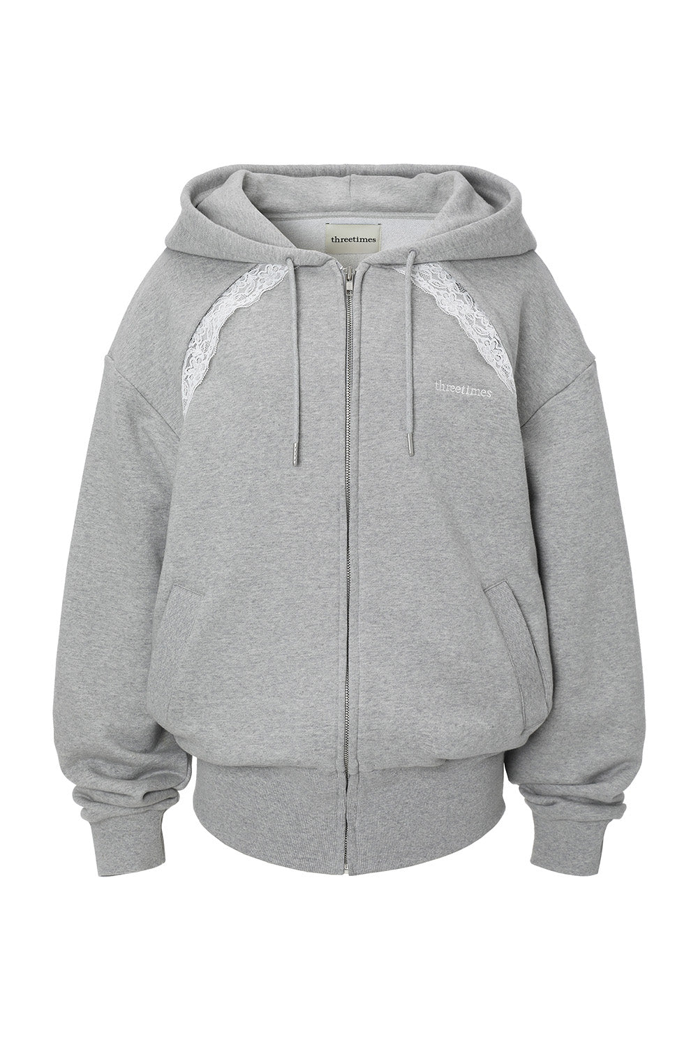 Layered lace hoodie - threetimes
