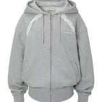 Layered lace hoodie - threetimes