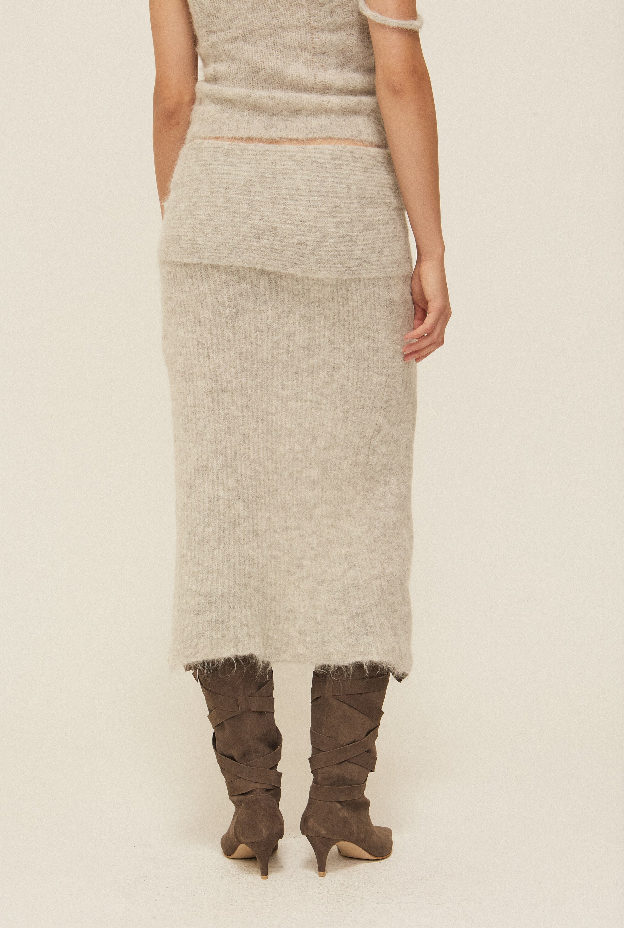 Mocha slit skirt - threetimes