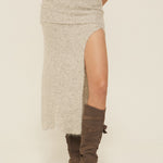 Mocha slit skirt - threetimes