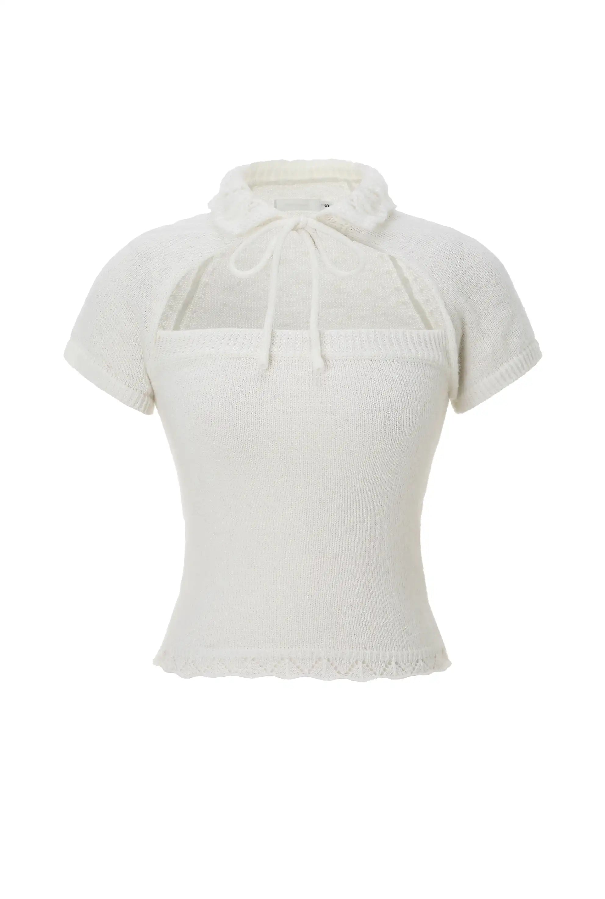 Mohair collar top - threetimes