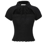 Mohair collar top - threetimes