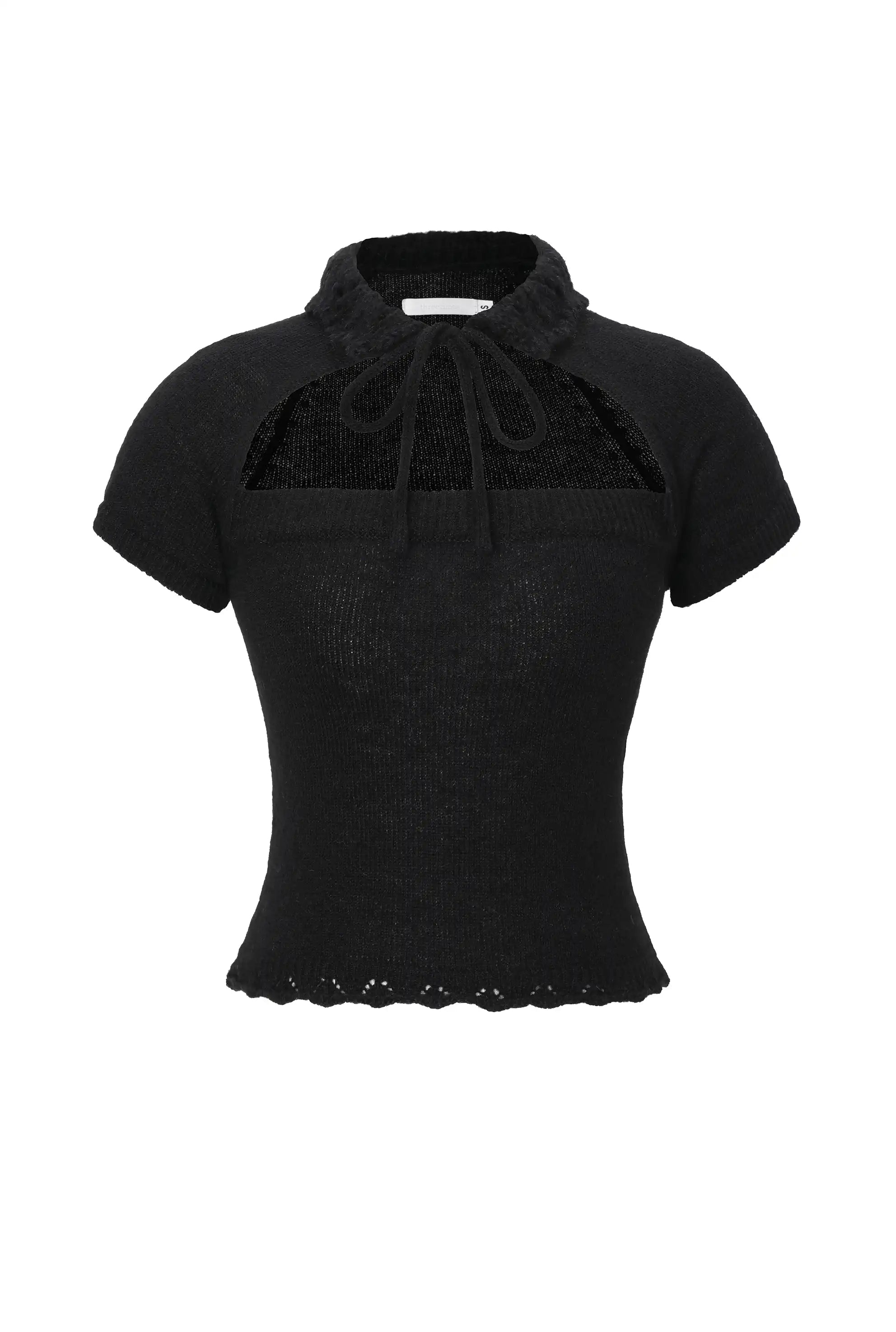 Mohair collar top - threetimes
