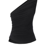 One - shoulder drape top - threetimes
