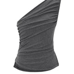 One - shoulder drape top - threetimes