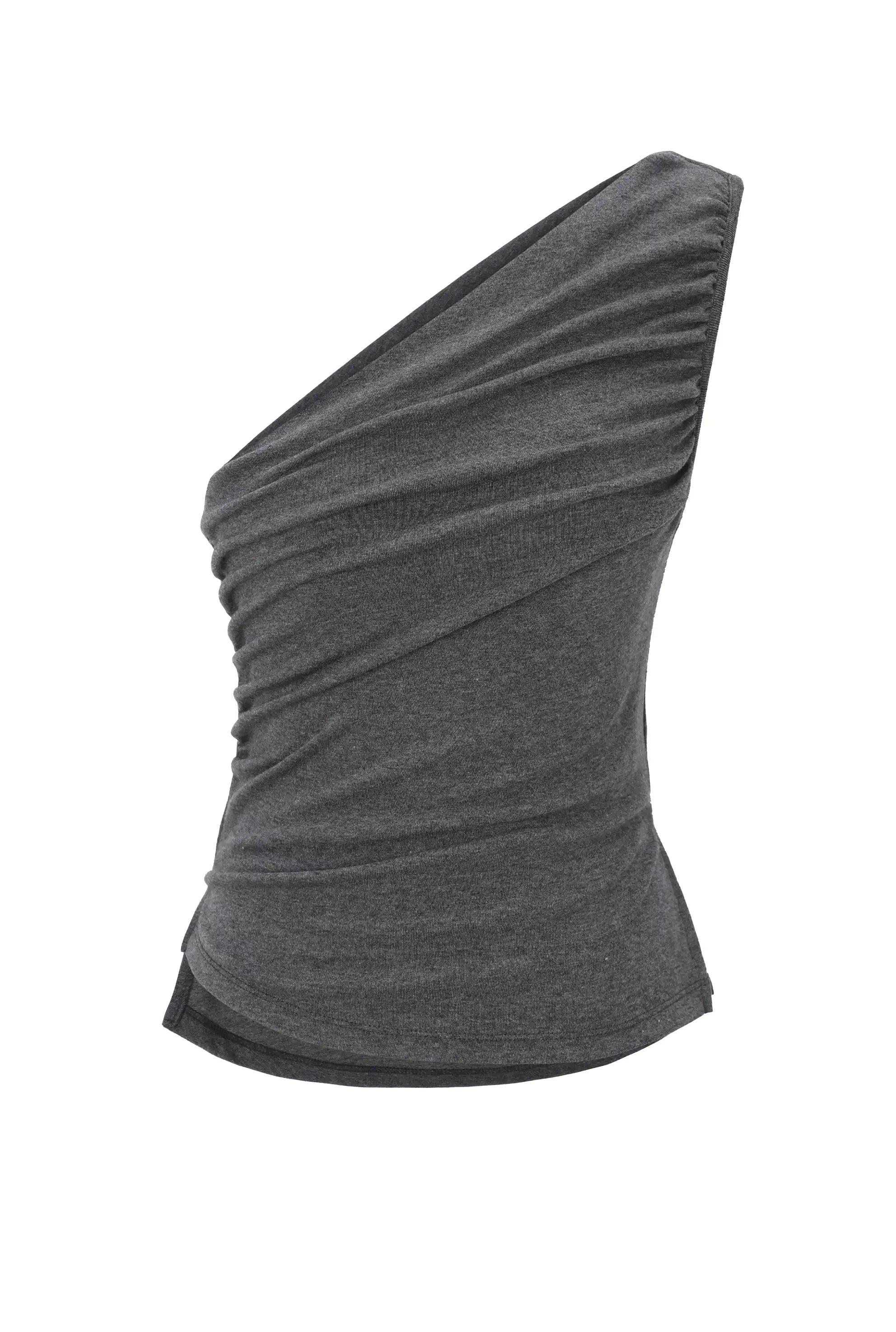 One - shoulder drape top - threetimes