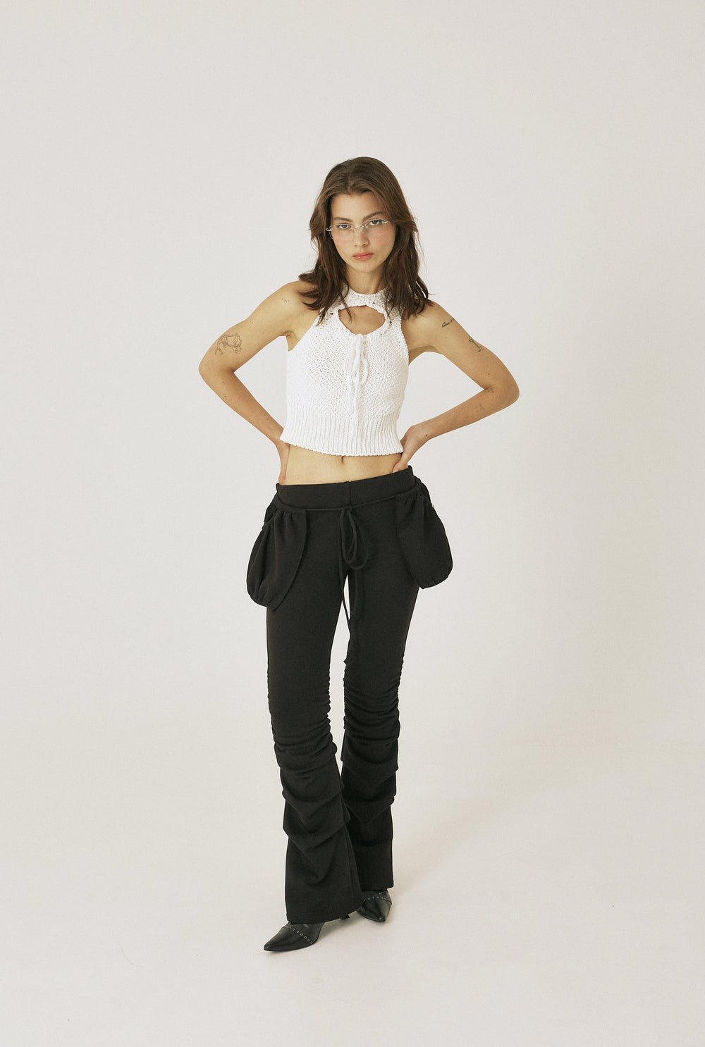 Pocket shirring pants - threetimes