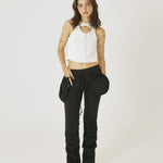 Pocket shirring pants - threetimes