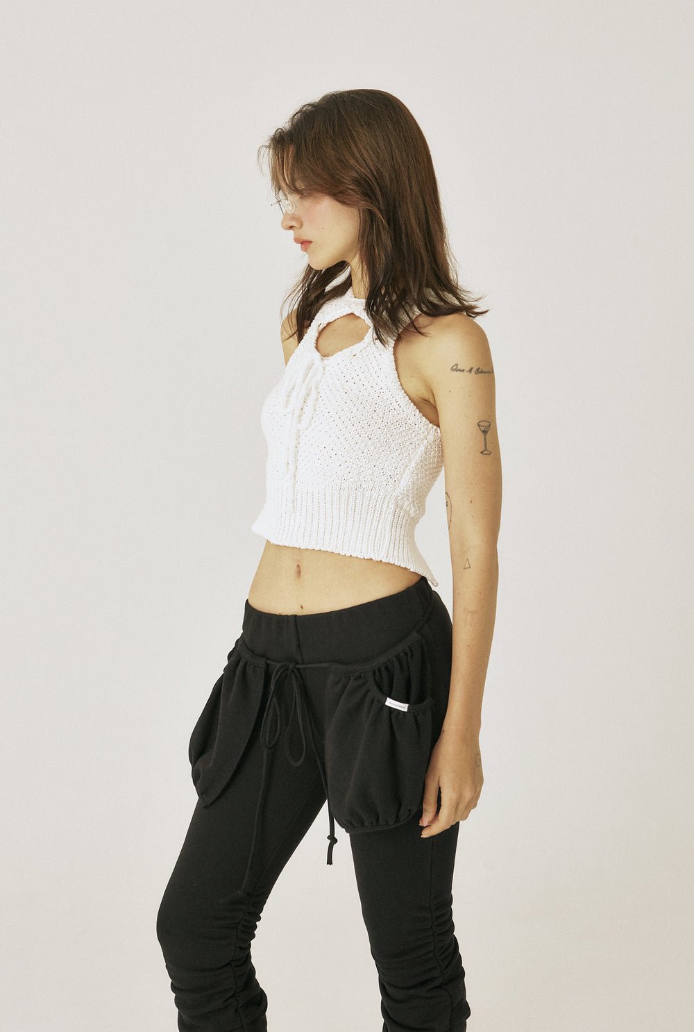 Pocket shirring pants - threetimes