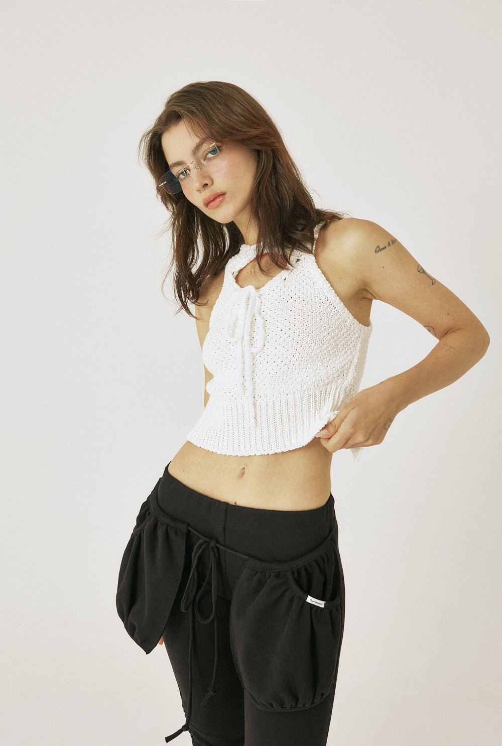 Pocket shirring pants - threetimes