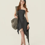 [releasing 06.02 12pm KST] Stretch lace up dress - threetimes