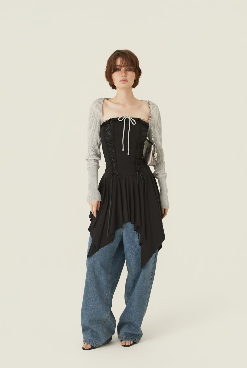 [releasing 06.02 12pm KST] Stretch lace up dress - threetimes