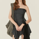 [releasing 06.02 12pm KST] Stretch lace up dress - threetimes