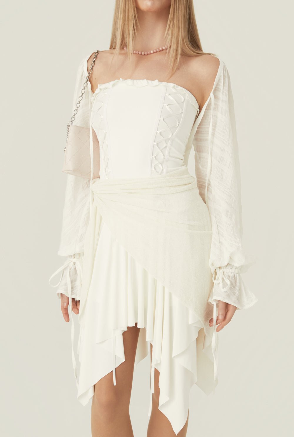 [releasing 06.02 12pm KST] Stretch lace up dress - threetimes