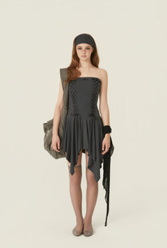 [releasing 06.02 12pm KST] Stretch lace up dress - threetimes