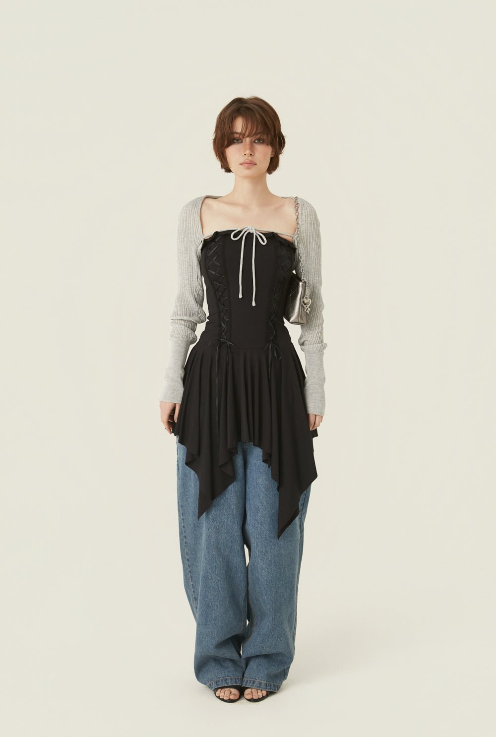 [releasing 06.02 12pm KST] Stretch lace up dress - threetimes