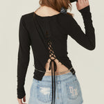 [releasing 06.11 12pm KST] Back slit tie tee - threetimes