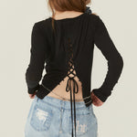[releasing 06.11 12pm KST] Back slit tie tee - threetimes