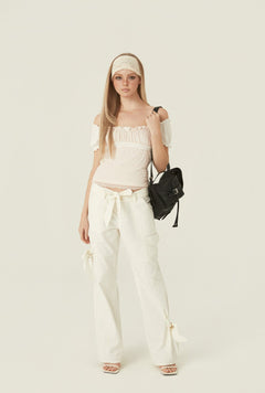 [releasing 06.11 12pm KST] Ribbon linen pants - threetimes