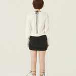 [releasing 06.11 12pm KST] Rough drape mini skirt - threetimes