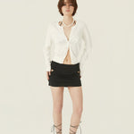 [releasing 06.11 12pm KST] Rough drape mini skirt - threetimes