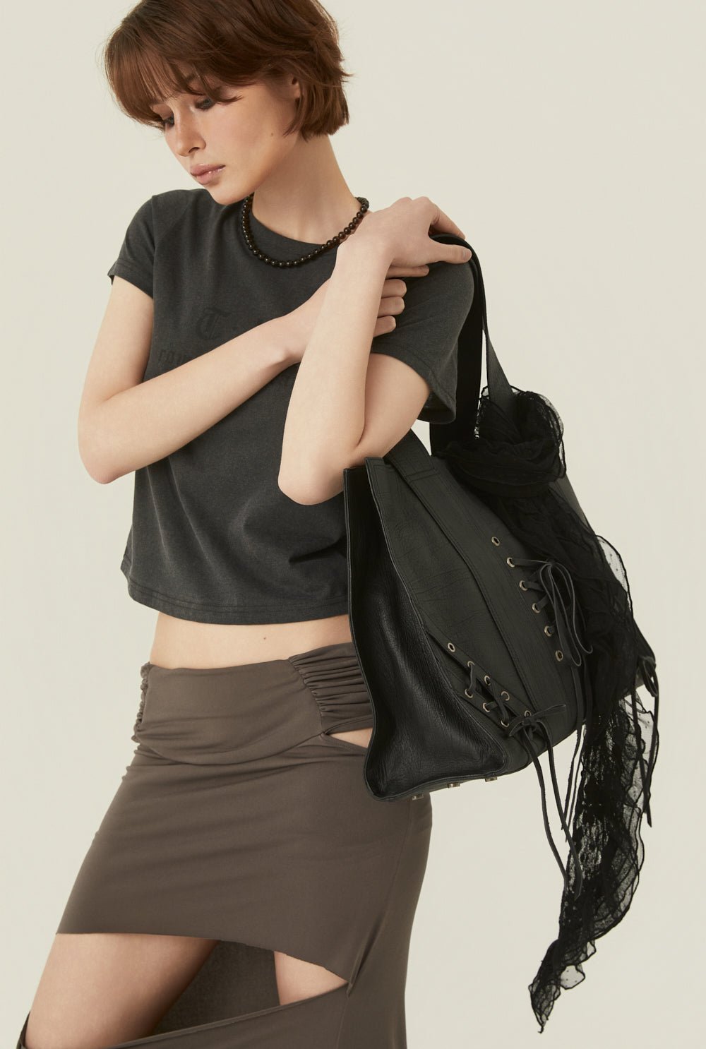 [releasing 06.11 12pm KST] Rough drape skirt - threetimes