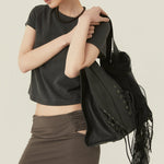 [releasing 06.11 12pm KST] Rough drape skirt - threetimes
