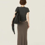 [releasing 06.11 12pm KST] Rough drape skirt - threetimes